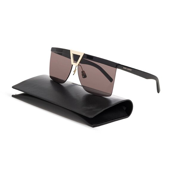 NEW SAINT LAURENT SL537 PALACE 001 BLACK SHIELD SUNGLASSES SAINT LAURENT - Picture 1 of 5
